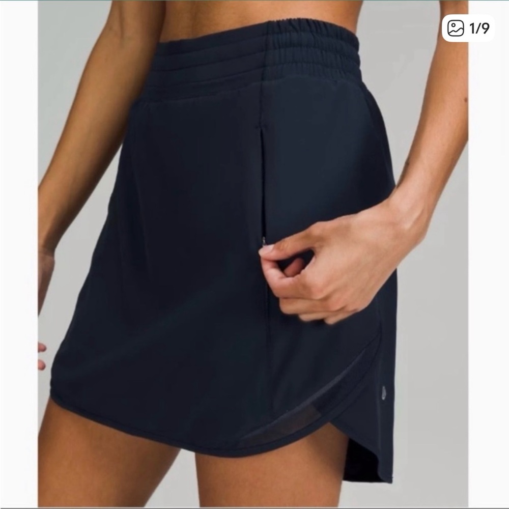 Lululemon Hotty Hot High Rise Skirt Navy Blue 6